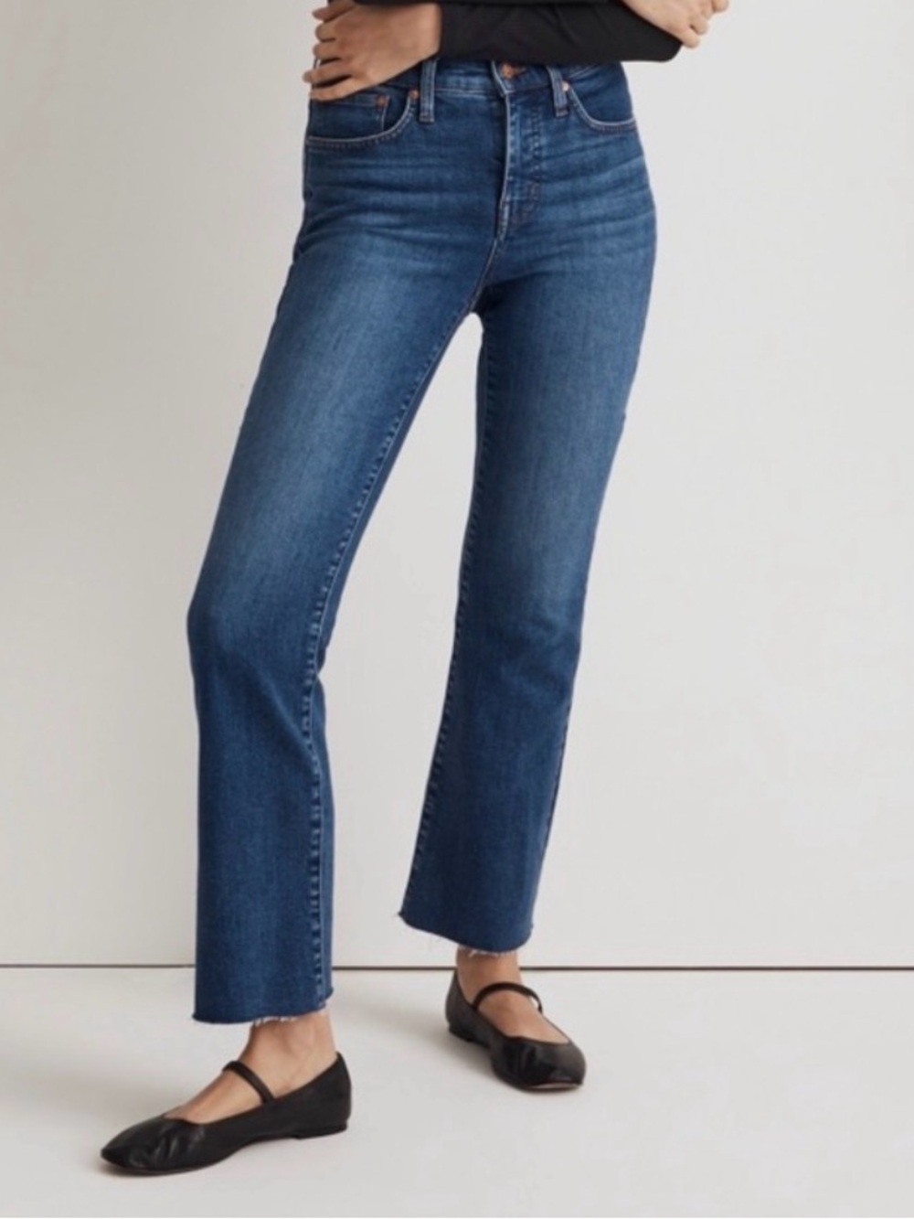 Madewell Dark Blue Ankle Straight Jeans